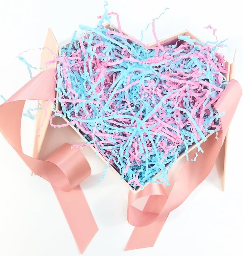 Amsthow Basket Filler Pink and Blue Crinkle Paper 1/2 LB Gift Box Basket Wrap Cut Shredded Raffia Grass Stuffing for Boy or Girl Box Birthday Decoration Filling - Image 4
